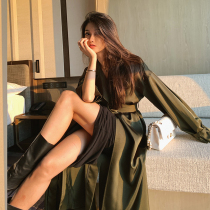 SNT Ace style ten thousand kinds of elegant British style over-the-knee mid-length windbreaker jacket womens coat 2020 new