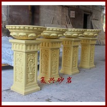 Sandstone relief European flowerpot flower pot pillar pier base garden landscape ornaments glass fiber reinforced plastic sculpture decorative stone