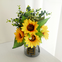 Emulated sunflower bouquet European-style living-room bedroom desk Decorative Pendulum with false floral floral floral flower flower arrangement small potted plant