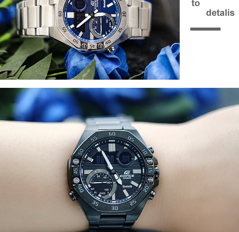 卡西欧edifice ecb-10yd-2a/ydc/yp/ypb/20ycl-1a 蓝牙石英男手表