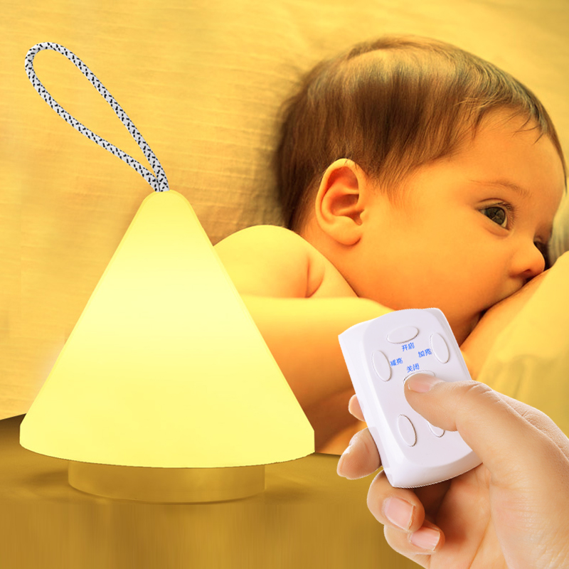 创意led节能起夜光台灯卧室床头宝宝婴儿喂奶充电睡眠遥控小夜灯产品展示图3
