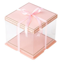 Pink Phnom Penh Transparent Cake Box 6 8 10 12 Inch Single Double Layer Plus High T High Birthday Cake Packaging Box
