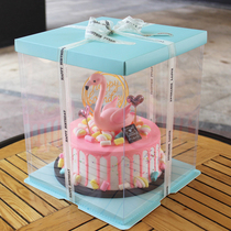 Transparent birthday cake box 4 6 8 10 12 Inch Single double layer raised Barbie baking packaging custom