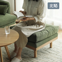 Beimo furniture sofa foot stool Chaise longue seat foot solid wood fabric foot pedal Corduroy Nordic single small sofa