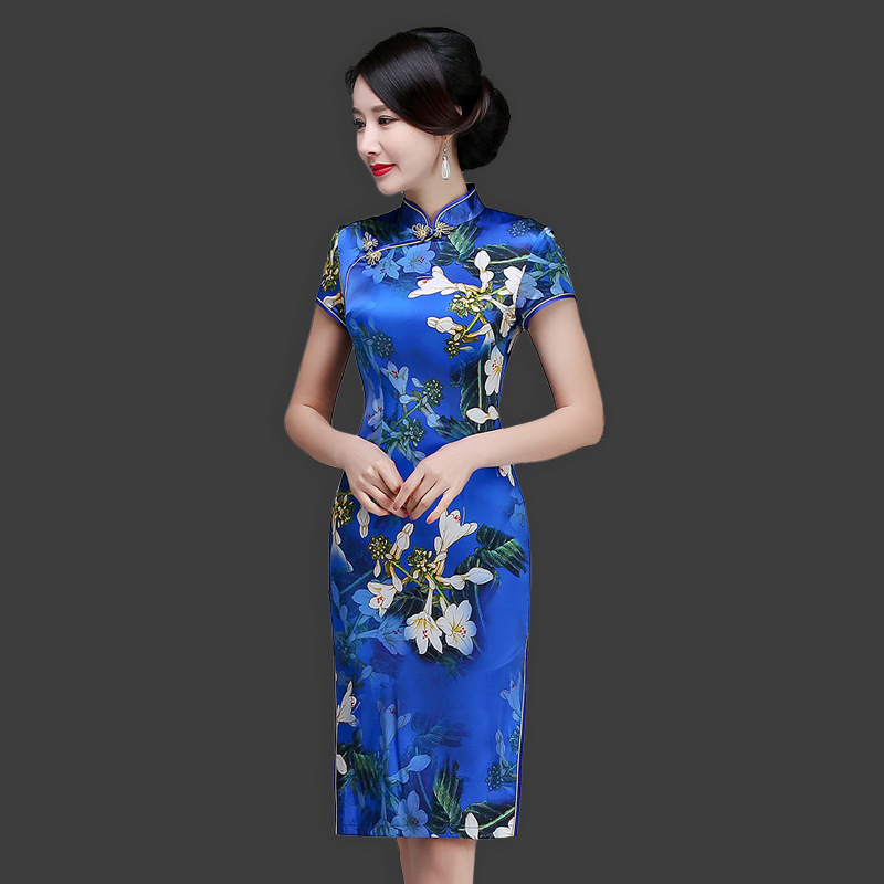 一珂锦绣织布鸟旗舰店华族经典花样年华官方名媛高端真丝旗袍裙女_不