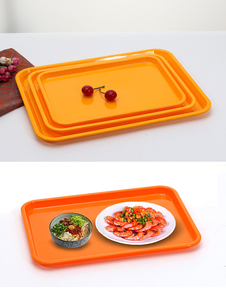 托盘长方形密胺餐具家用仿瓷水杯茶盘塑料托盘食堂快餐盘面包托盘