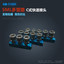 C- type quick plug quick connector multi-line air exhaust SML-2 3 4 5 6-position air distribution distributor one in and more out