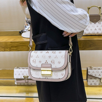 French DUDK womens bag leather light luxury old flower saddle bag fashion trend wild one shoulder crossbody armpit bag