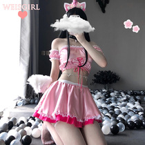 WEISGRIL Mood slim-fit satin silky uniform Lace unicorn Princess maid two-piece uniform