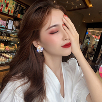 925 silver needle Super Flash flower full Diamond luxury earrings 2020 New Tide Net Red fashion earrings Korean earrings female