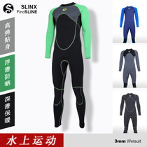 3mm thickened deep diving suit wet suit Full body warm and cold-proof sunscreen long-sleeved jumpsuit winter surfing swimsuit