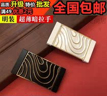 Chengdu Ishan Liu New Fuji Black and White Gold Drawer Flat Square Handle Not Punctuated Invisible Special Price