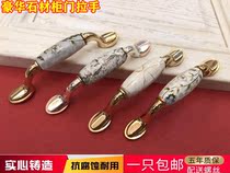 Chengdu Ishancu European-style Mediterranean American kitchen cabinet bookcase with rude gold marble handle