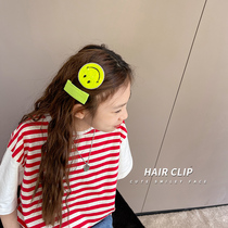 Girls' hairpin fashion sequins smiley face decorated with the new 2021 Korean version of fashion foreign headdress in children's hair card