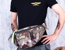 Camouflage running bag mens super large capacity crossbody backpack outdoor sports tide small bag waterproof sports Tide womens leisure chest bag