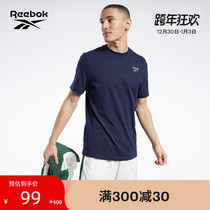 Reebok Reebok official 2021 new couple FT7428 embroidered round neck casual short sleeve t-shirt