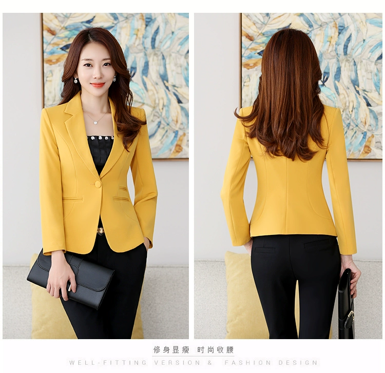 Quần áo mùa thu mới 2021 Phong cách Hàn Quốc mỏng sang trọng phù hợp với phụ nữ áo khoác ngắn tay dài phù hợp với nữ áo khoác - Business Suit