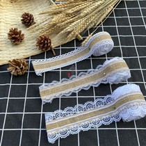 Kindergarten environment decoration materials Lace accessories Lace white edging background wall linen frame cloth