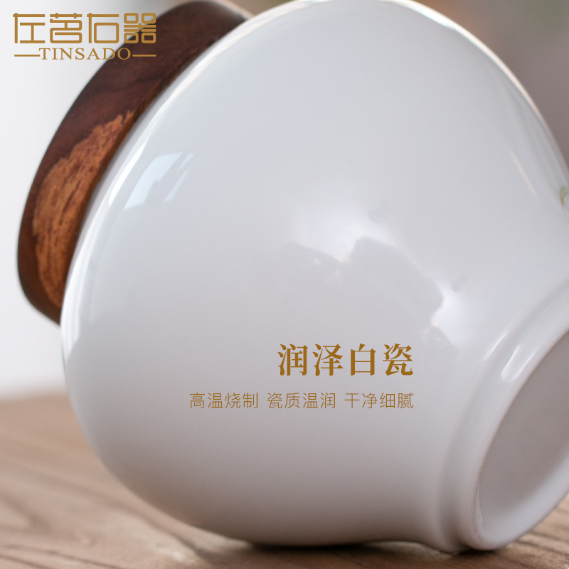 Jingdezhen blue white porcelain tea pot small hand - made tea warehouse large half jins deposit ceramic seal tank receives a catty