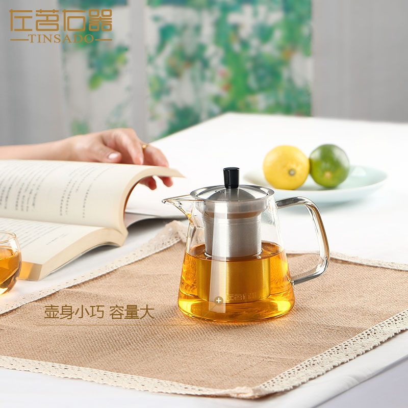 ZuoMing right device can be cooked with thick glass tea kettle stainless steel filter, large capacity can separate a warm tea