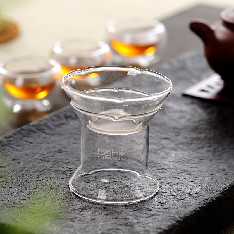 ZuoMing right device glass) kung fu tea tea tea strainer saucer base accessories creative tea strainer