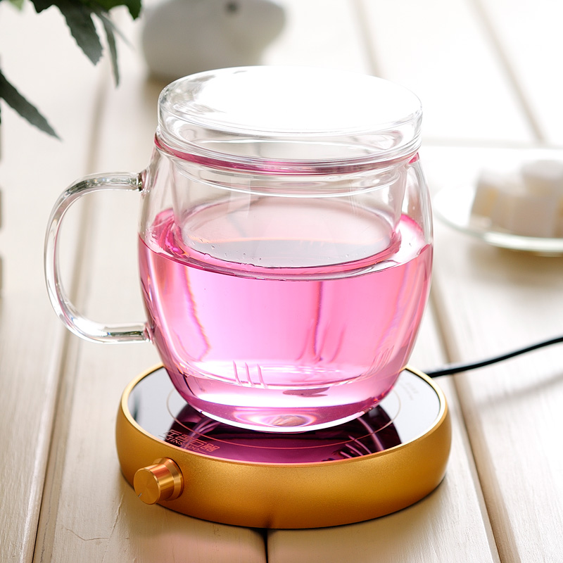 ZuoMing right device with the glass filter water separation constant treasure household with cover of transparent glass tea cup