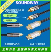 Gold-plated digital optical fiber coaxial signal transmission line HDMI8K line high-fidelity lossless audio and video line