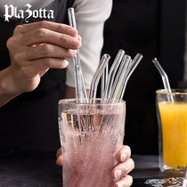 German plazotta glass straw straw straw adult anti-lipstick transparent juice drink tube hard female heat-resistant glass