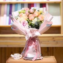 Ouya Korean double-sided two-color golden sand paper bouquet paper flowers flower packaging paper material material flower paper Korean style