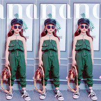 Girl Tooling Conjoined Pants 2020 New Korean Version Summer Dress Ultra Ocean Gas Tide CUHK Childrens Smeared Children Trowel Long Pants