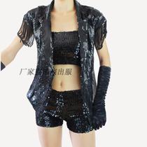 DS singer men and women lead dance clothes sequin tassel vest jazz dance clothes small suit stage performance costume top