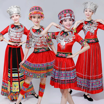 New Miao costume female minority performance costume Guangxi Zhuang Tujia performance costume Miao costume female