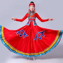 Mongolian big dress costume women Inner Mongolia dance costume Mongolian robe adult minority performance clothing