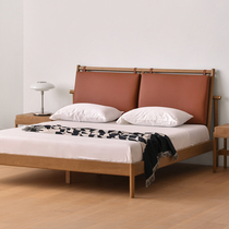 JOLOR Nordic solid wood bed oak master bedroom with soft bag modern simplicity about 1 8 m small family day style double peoples bed
