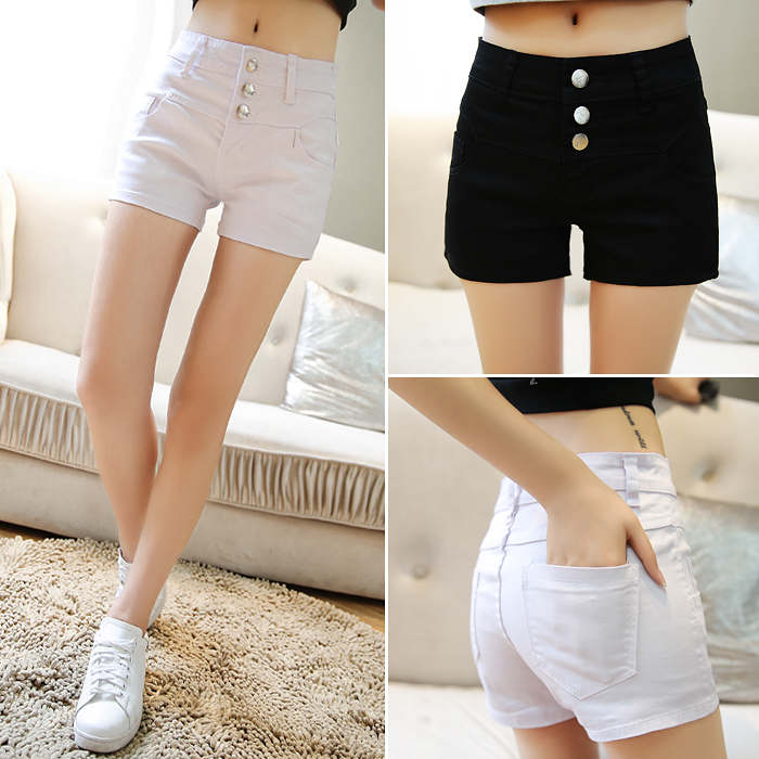 Spring Summer Autumn Winter Clothing Han Edition High Waist Denim Shorts Women Repair Body Display Slim Stretch Casual Hitting Bottom Shorts Hot Pants Tide