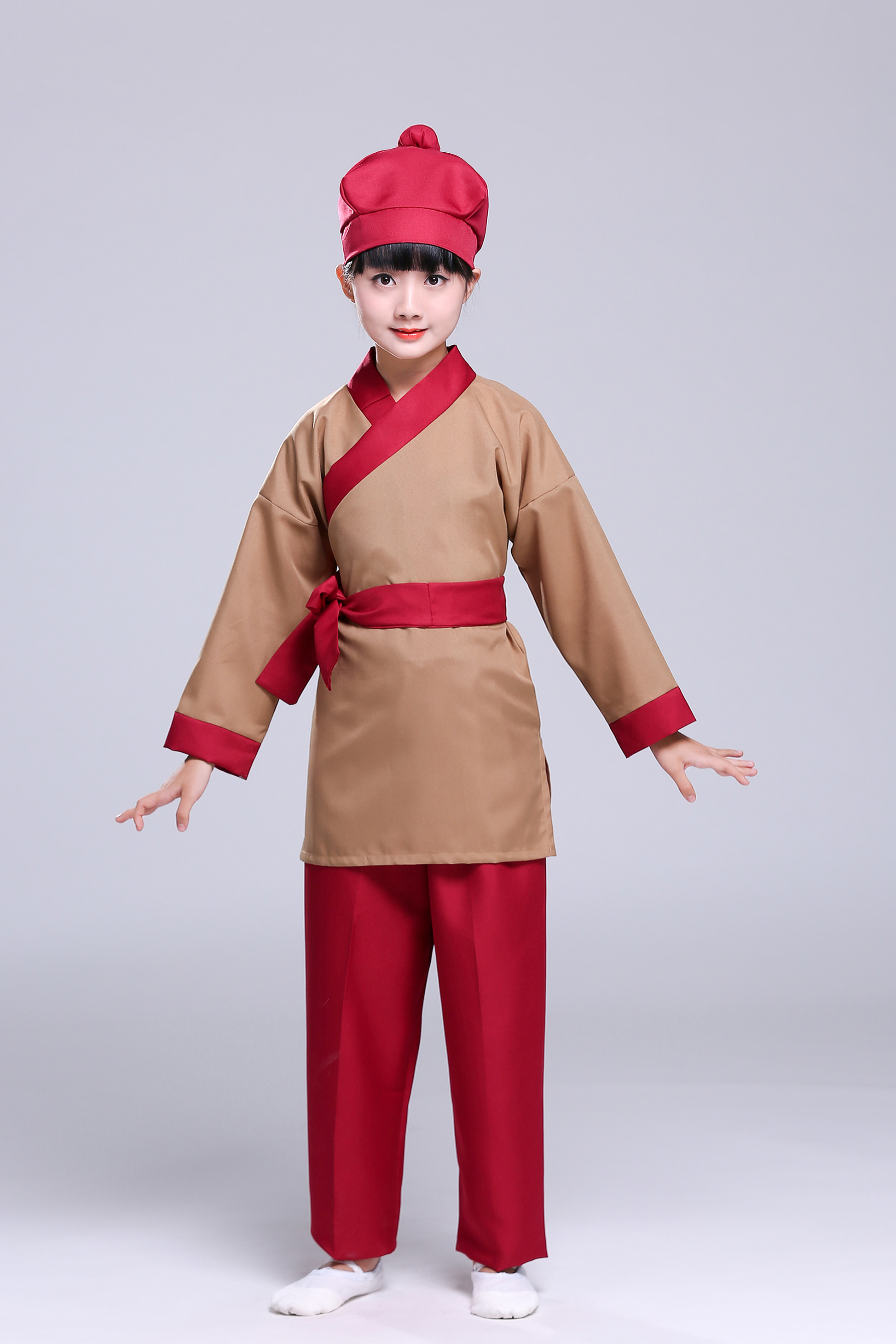 幼儿童古装汉服男童小男孩古代劳动农民仆人店小二衣服表演出服装