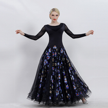 Peng Yue 2021 new national standard dance practice suit modern ballroom dance dress custom-made printed waltz dress