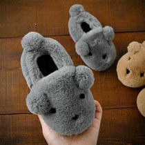 Big boy cotton slippers boy winter 12-15 years old 10 boys 11 home warm bag heel cotton shoes 9 cartoon cotton drag