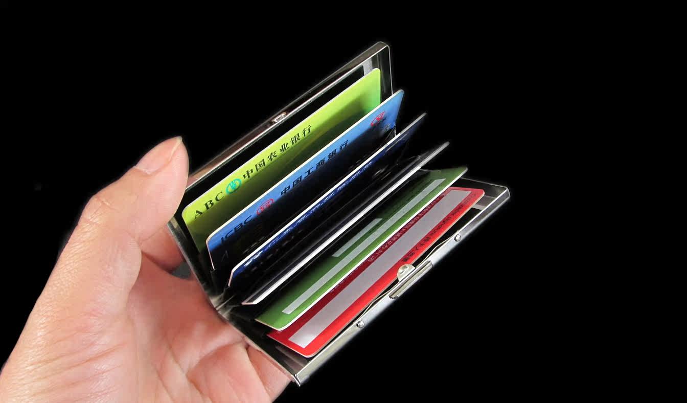 不锈钢信用卡盒卡夹多卡6位卡包创意简约男士金属银行卡夹超薄