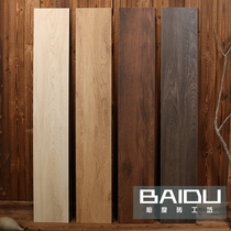 Baidu large size wood grain antique brick All-ceramic wood grain brick Guest restaurant bedroom imitation solid wood floor tile 200 1200