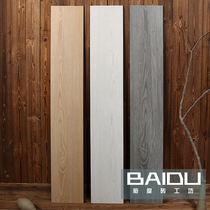 Baidu large-scale modern straight-edged all-ceramic wood grain brick guest restaurant bedroom imitation solid maple floor tile 200 1200