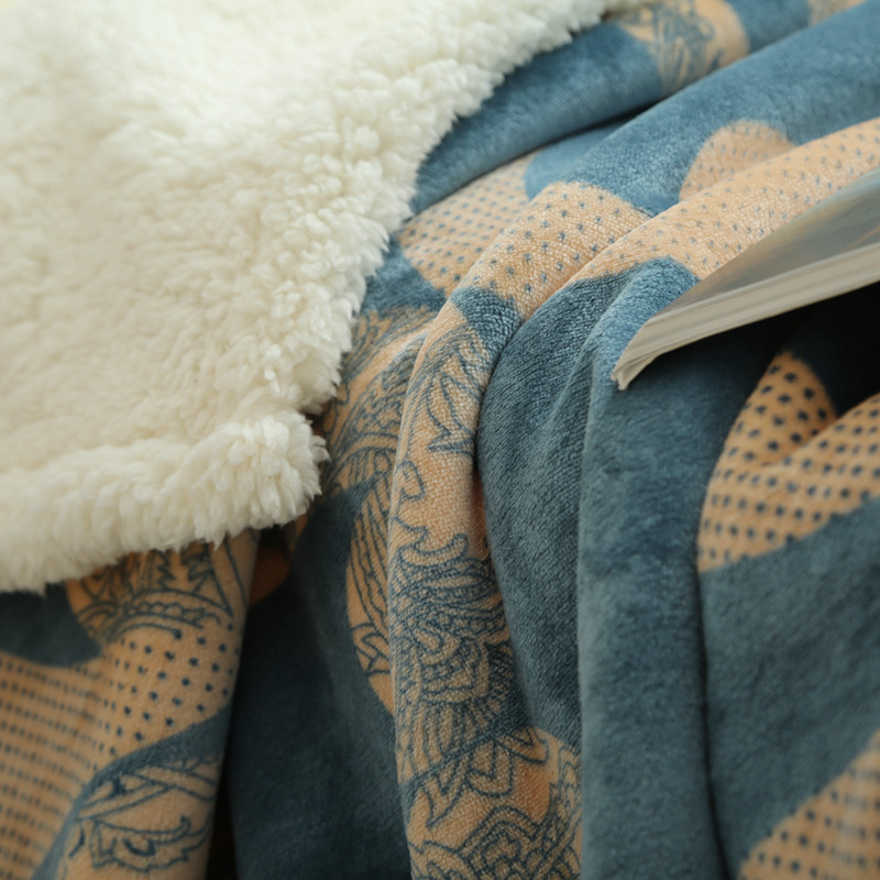 童欣家居羊羔绒复合毯珊瑚绒法莱绒毛毯冬季保暖毯子单人双人盖毯产品展示图4