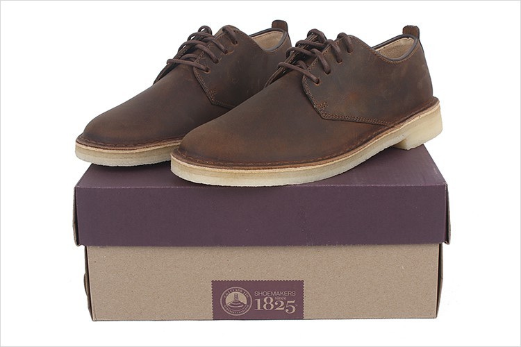 正品clarks沙漠靴 其乐男鞋低帮 英伦复古休闲鞋 平底系带真皮鞋_7折