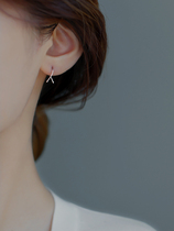 South Korea's substitute for gold-plated geometry earrings women's new high-level cross-line pendant simple earrings