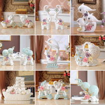 Home modern wine cabinet decorations dolphin ornaments creative living room bedroom room ceramic trinkets decoration desk