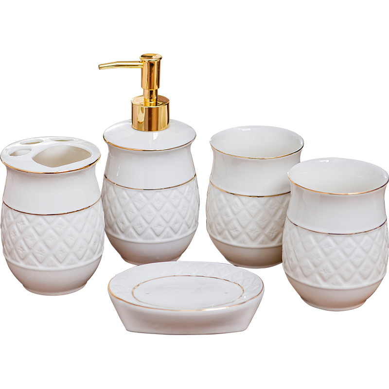 Brush your teeth Racekish European cup set ceramic sanitary ware has five suite bathroom toilet wash gargle suit