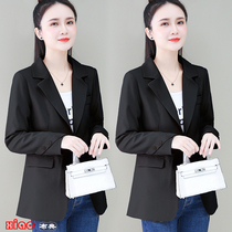Black small suit jacket womens 2021 new fashion temperament small man high-quality suit spring and summer casual top