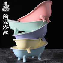 Hamster Ceramic Bath Bath Baths Bathrooms Bathroom Hamster Sleeping Room Lodge Accessories Cute Ceramics Small Cots Toilet