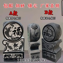 Spot stone carving door pier holding drum stone green stone lion town house Pixiu unicorn elephant courtyard hotel door decoration