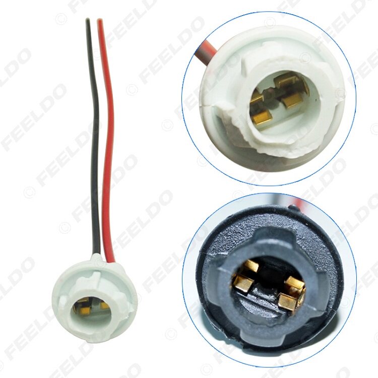 t5/t10/t15/t20插座7440灯座汽车转向灯插头 刹车灯座led楔形车灯